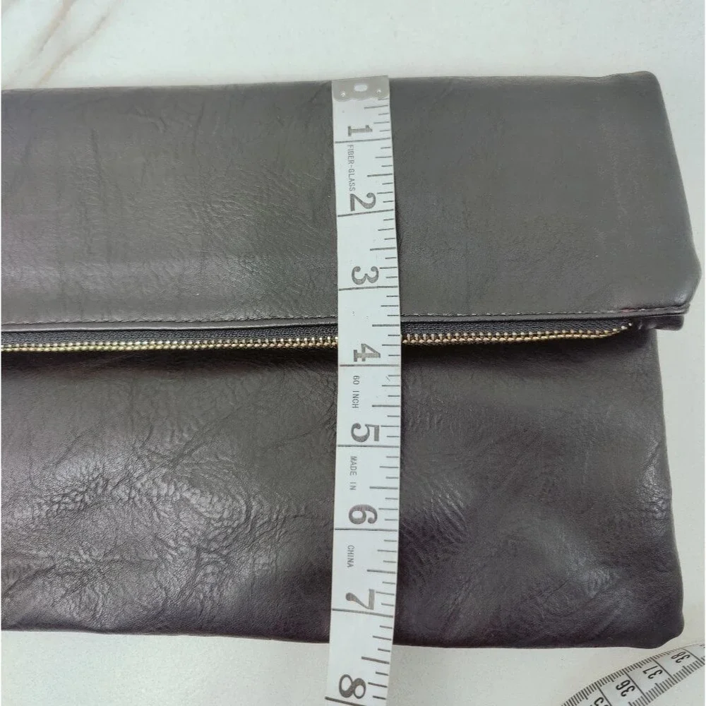 NWT Shiraleah Lauren Black Faux Leather Foldover Tassel Clutch